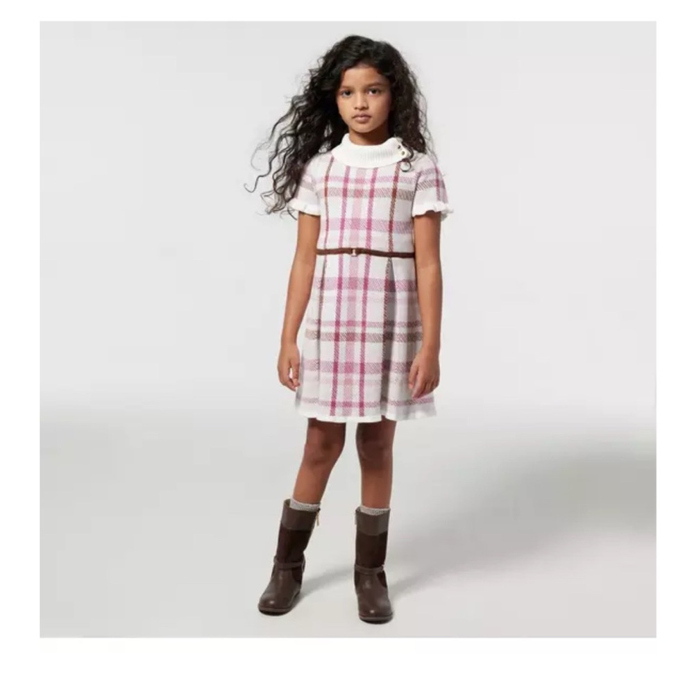 Janie and Jack Pink and White Checkered Dress